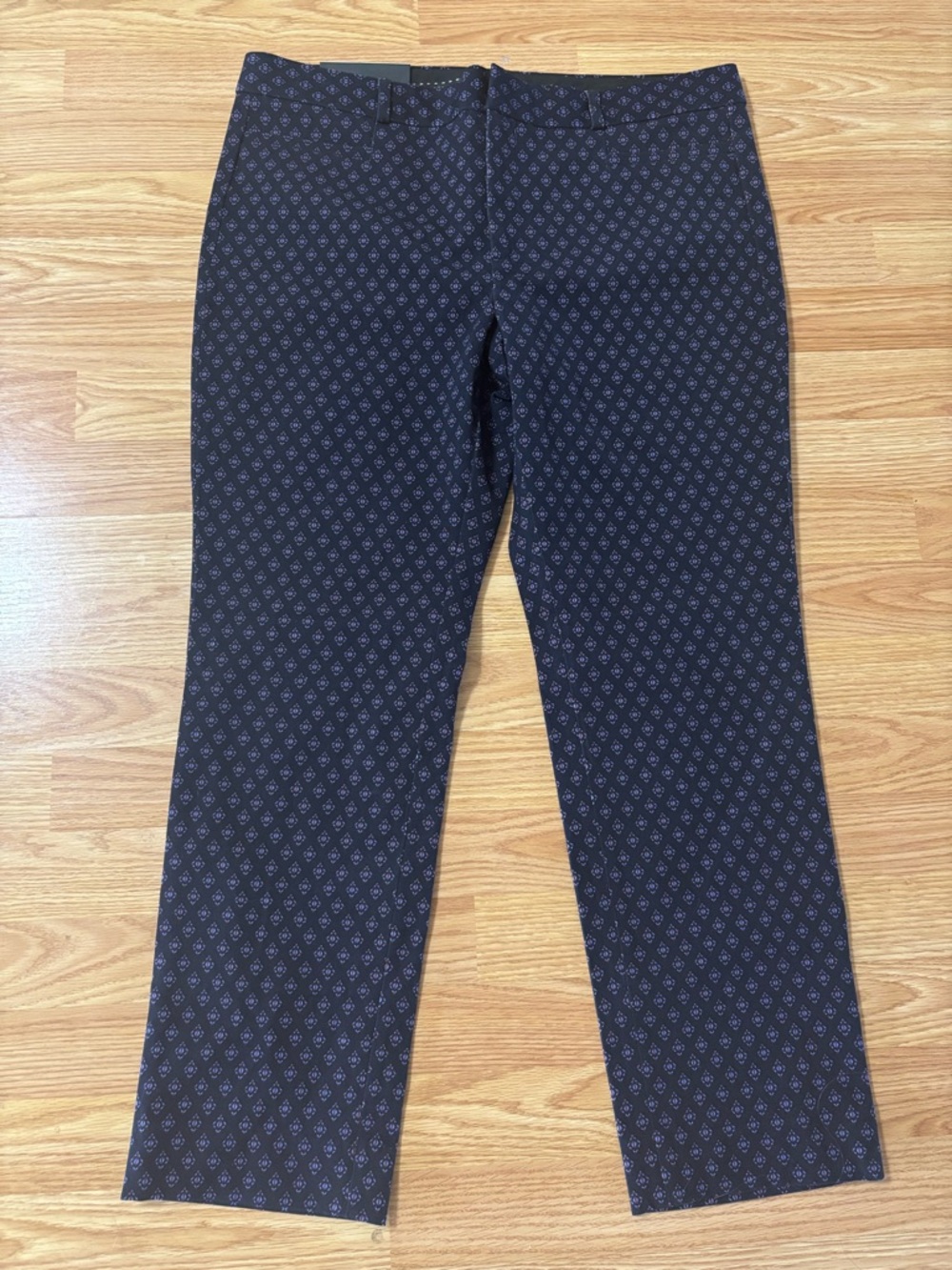 Banana Republic Navy Printed Straight-Leg Chinos